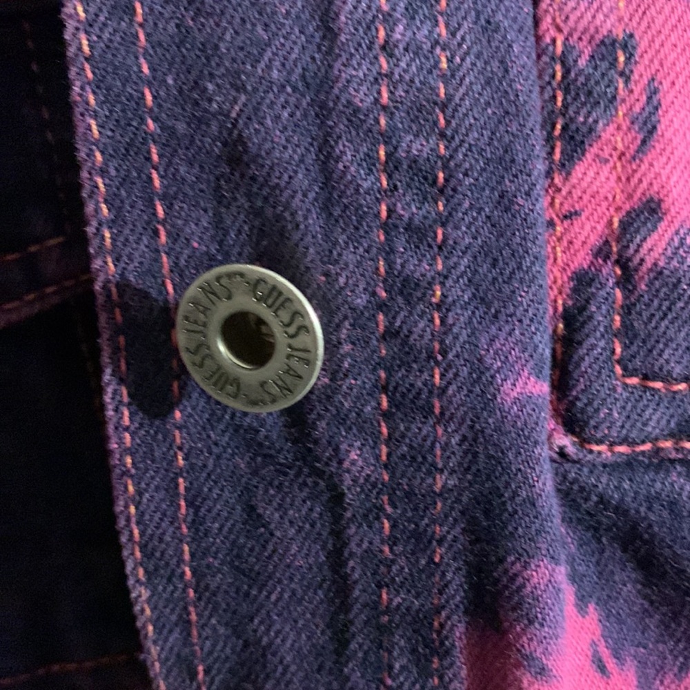 Guess USA Purple Acid Wash  Denim Jacket Vintage Size Small Late 80s Early 90s - Picture 10 of 12